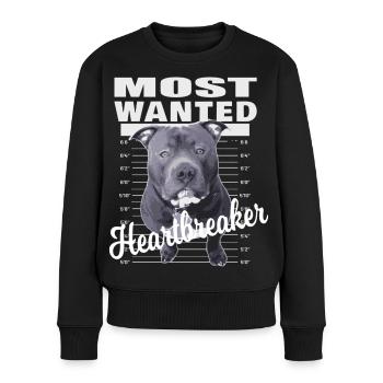 American Bully XL blue line künstlerisches Design - Frauen Premium Bio Pullover - Schwarz - Vorne - Julia (174cm)