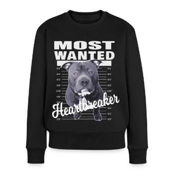 American Bully XL blue line künstlerisches Design - Frauen Premium Bio Pullover - Schwarz - Vorne - Julia (174cm)