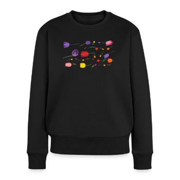Blumen Frühling Tulpen - Frauen Premium Bio Pullover - Schwarz - Vorne - Julia (174cm)