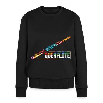 Beschwingte Flöte Musikschule - Frauen Premium Bio Pullover - Schwarz - Vorne - Julia (174cm)