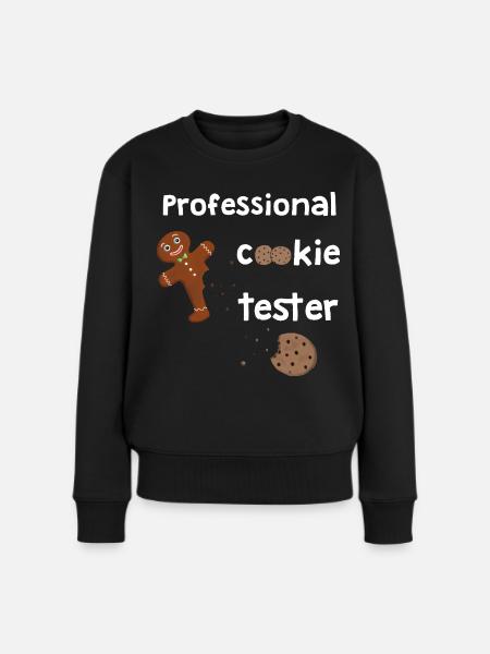 Professional Cookie Tester - Lebkuchenmann - Frauen Premium Bio Pullover - Schwarz