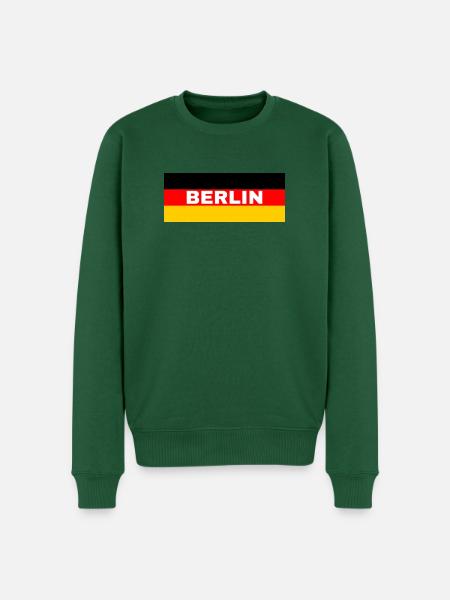 Berlin City in German Flag - Men's Premium Organic Jumper - bottle green
