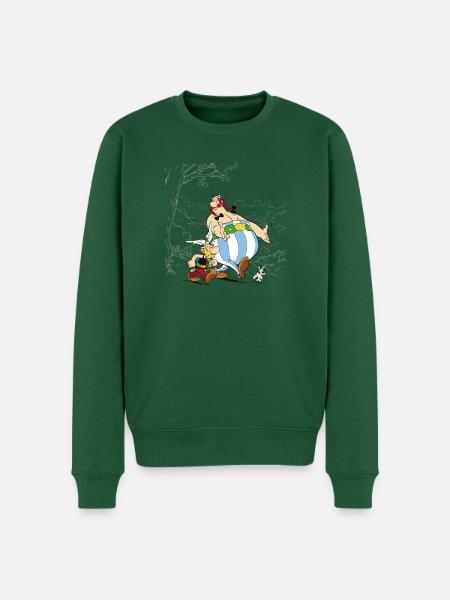 Asterix & Obelix con Dogmatix in the Wild - Maglione ecologico premium da uomo - verde bottiglia