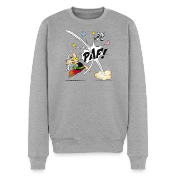 Asterix & Obelix - Asterix Faust - Männer Premium Bio Pullover - Grau meliert - Vorne - Thijin (182cm)