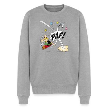 Asterix & Obelix - Asterix Faust - Männer Premium Bio Pullover - Grau meliert - Vorne - Thijin (182cm)