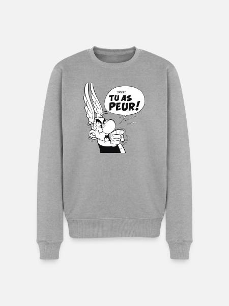 Asterix & Obelix - Asterix 'Du er bange!' - Økologisk premium-sweatshirt til mænd - grå meleret