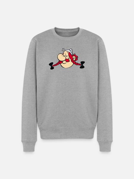 Asterix & Obelix - Obelix Face - Men's Premium Organic Jumper - heather grey