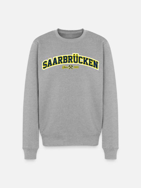 Saarbrücken - Männer Premium Bio Pullover - Grau meliert