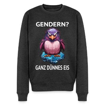 Gendern Gender Gendersternchen Ganz Dünnes Eis - Männer Premium Bio Pullover - Anthrazit meliert - Vorne - Thijin (182cm)