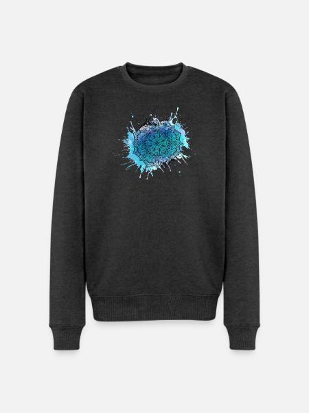 Mandala - Männer Premium Bio Pullover - Anthrazit meliert