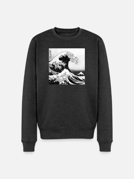 Japanese wave Kanagawa Style bd - Men's Premium Organic Jumper - heather anthracite