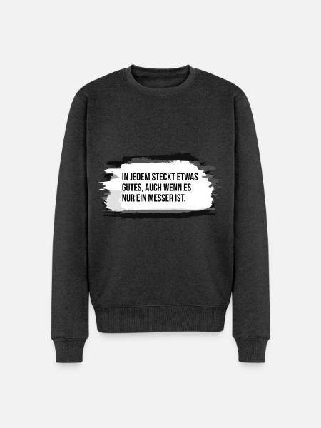 Grantiger Misanthrop Küchenmesser - Männer Premium Bio Pullover - Anthrazit meliert