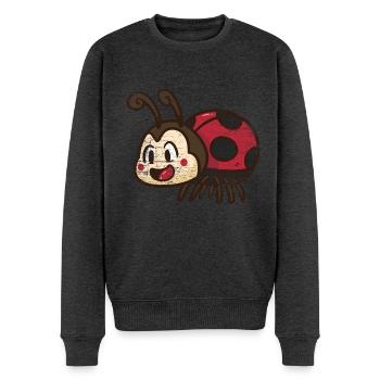 Funkelnder Marienkäfer Glücksbringer - Männer Premium Bio Pullover - Anthrazit meliert - Vorne - Thijin (182cm)