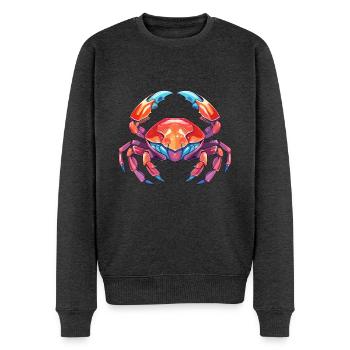 Krabbe buntes Aquarell Cartoon Kawaii Tier - Männer Premium Bio Pullover - Anthrazit meliert - Vorne - Thijin (182cm)