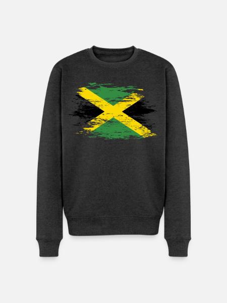 Jamaica flag used - Men's Premium Organic Jumper - heather anthracite