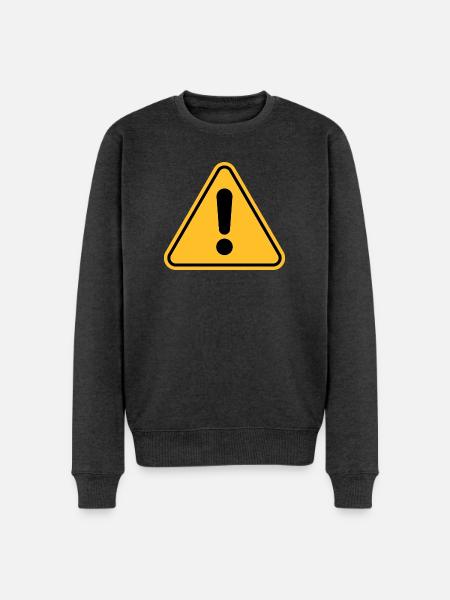 Warning sign / Exclamation point - Men's Premium Organic Jumper - heather anthracite