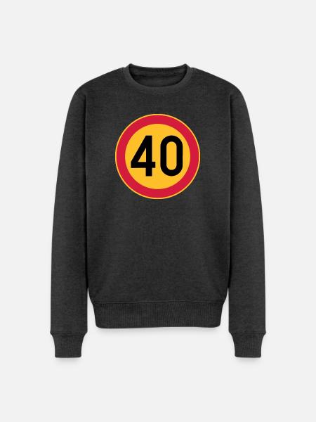 40 Limit / Tempolimit - Männer Premium Bio Pullover - Anthrazit meliert
