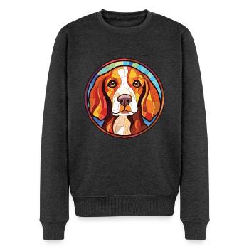 Bosnischer grobhaariger Jagdhund Hunderasse Aquarell - Männer Premium Bio Pullover - Anthrazit meliert - Vorne - Thijin (182cm)