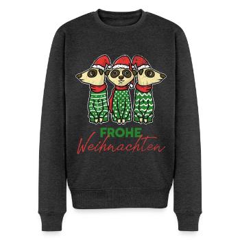 Wackere Erdmännchen Weihnachtsmann - Männer Premium Bio Pullover - Anthrazit meliert - Vorne - Thijin (182cm)