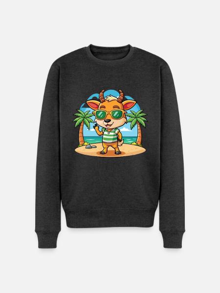 Antelope Funny Cartoon Summer Beach Sunglasses - Men's Premium Organic Jumper - heather anthracite