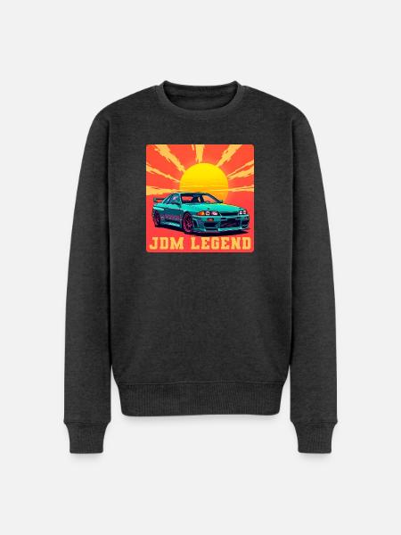 JDM Legend Sunrise - Men's Premium Organic Jumper - heather anthracite