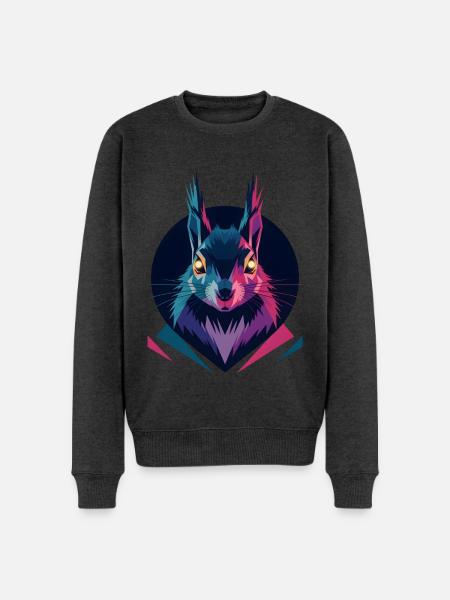 Écureuil low-poly - Pull Premium bio Homme - anthracite chiné