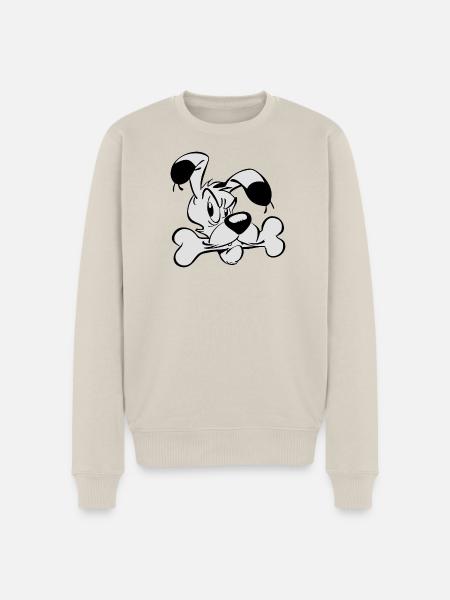 Asterix & Obelix - Idefix mit Knochen - Männer Premium Bio Pullover - Beige
