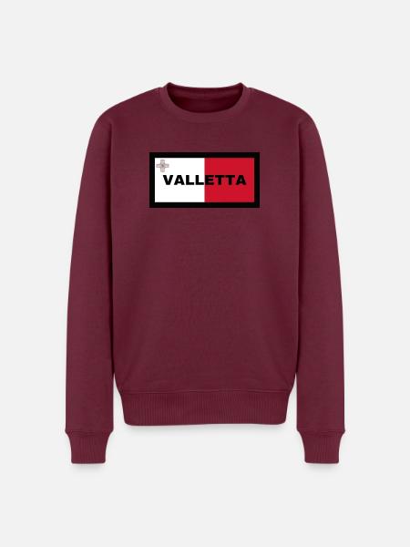 La Valette à Malte Drapeau - Pull Premium bio Homme - bourgogne