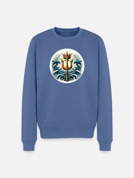 Trident Symbol - Men's Premium Organic Jumper - stone blue