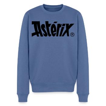 Asterix & Obelix - Asterix Logo - Männer Premium Bio Pullover - Taubenblau - Vorne - Nico (187cm)