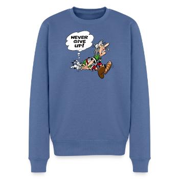 Asterix & Obelix geben niemals auf - Männer Premium Bio Pullover - Taubenblau - Vorne - Nico (187cm)