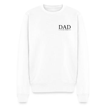 Dad EST 2025 - Männer Premium Bio Pullover - Weiß - Vorne - Thijin (182cm)