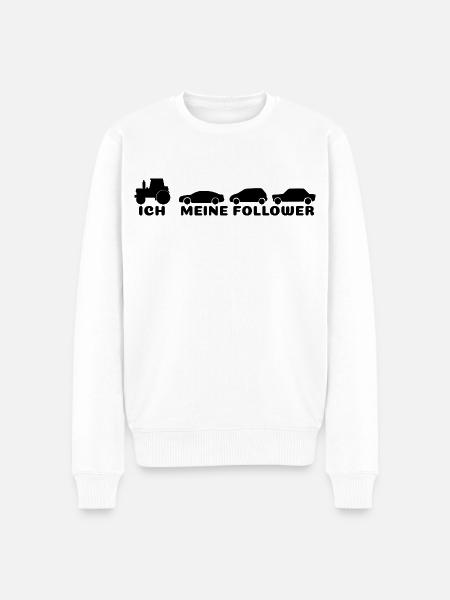 Ich meine Follower - Männer Premium Bio Pullover - Weiß