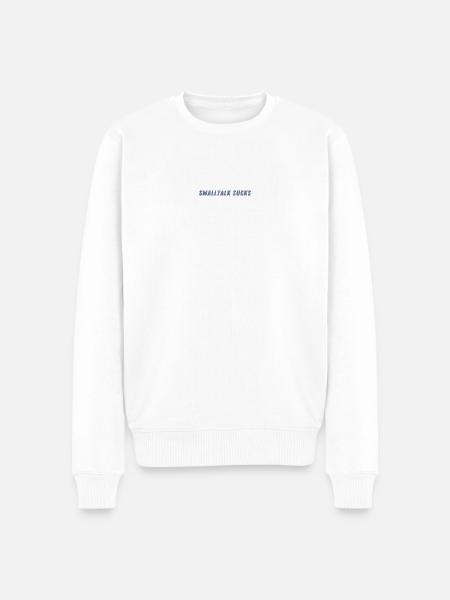 SMALLTALK SUCKS - Spread it! - Männer Premium Bio Pullover - Weiß