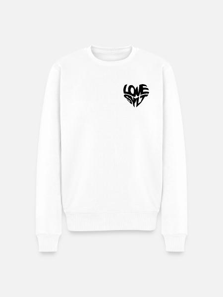 LOVE SYLT HERZ - Männer Premium Bio Pullover - Weiß