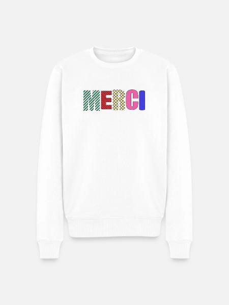 Thank you - Men's Premium Organic Jumper - white