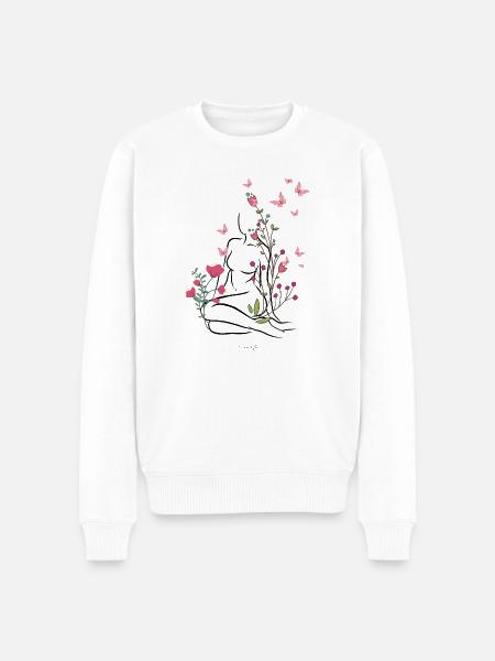 Skin-flowered - Men's Premium Organic Jumper - white