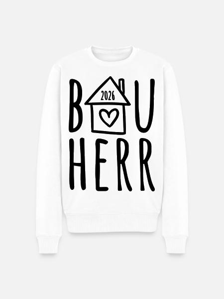 Bauherr 2026 - Männer Premium Bio Pullover - Weiß