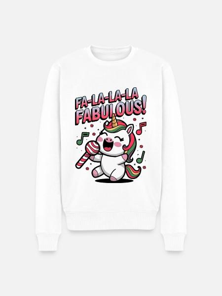 Fa-la-la-la Fabulous! - Men's Premium Organic Jumper - white