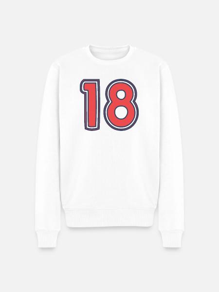 18. 18 YEARS OLD - Men's Premium Organic Jumper - white