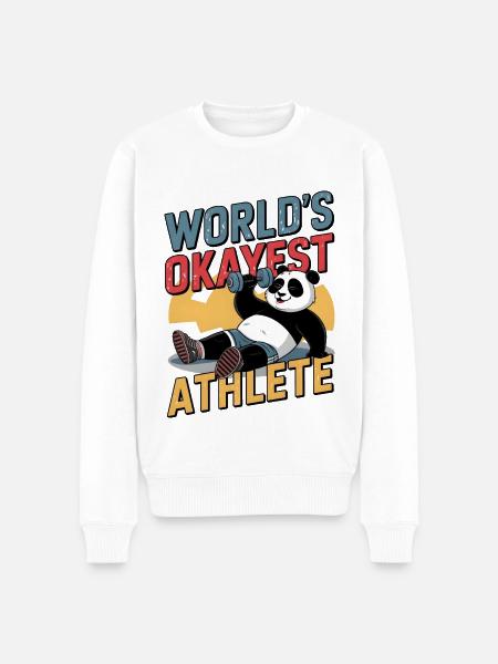 World's Okayest Athlete - Men's Premium Organic Jumper - white