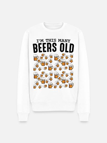 Beer Mug Pattern Collection Birthday 50 - Men's Premium Organic Jumper - white