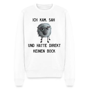 Keinen Bock Schaf - Ich kam, sah und hatte... - Männer Premium Bio Pullover - Weiß - Vorne - Thijin (182cm)