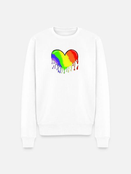 Heart - Men's Premium Organic Jumper - white