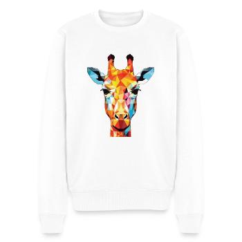 Giraffe Bunte Aquarell-Tierillustration - Männer Premium Bio Pullover - Weiß - Vorne - Thijin (182cm)