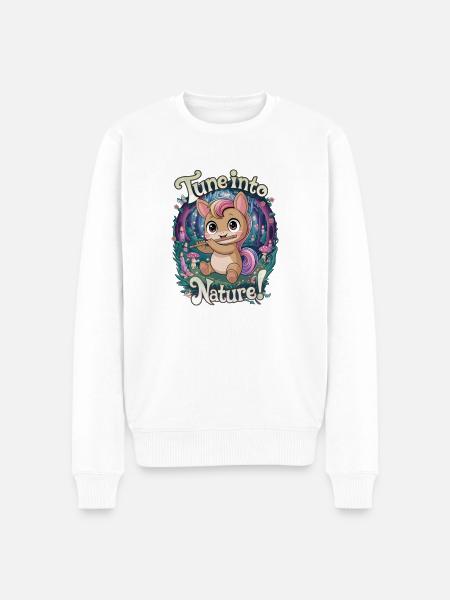 Tune Into Nature! - Men's Premium Organic Jumper - white