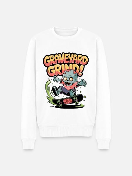 Friedhofs-Grind! - Männer Premium Bio Pullover - Weiß