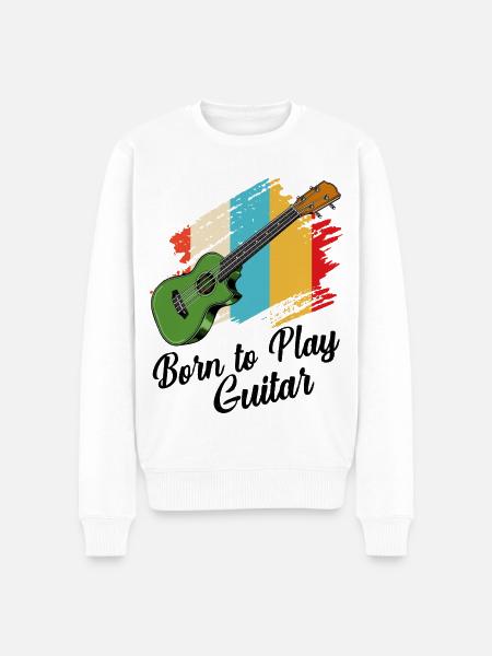 Gitarre - Männer Premium Bio Pullover - Weiß