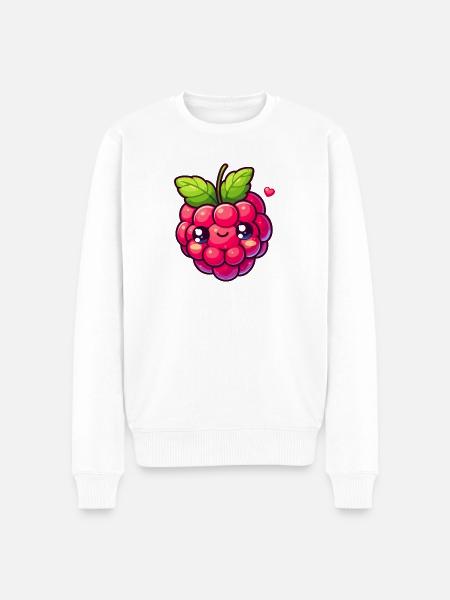 Raspberry - Heart - Men's Premium Organic Jumper - white
