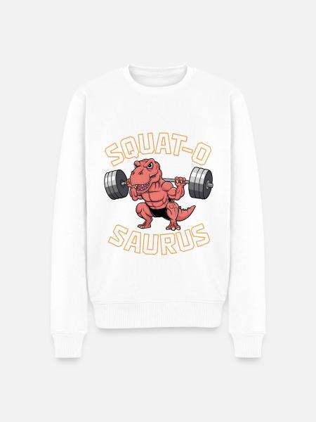 Squat-O Saurus - Men's Premium Organic Jumper - white